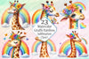 Giraffe Rainbow Clipart Bundle