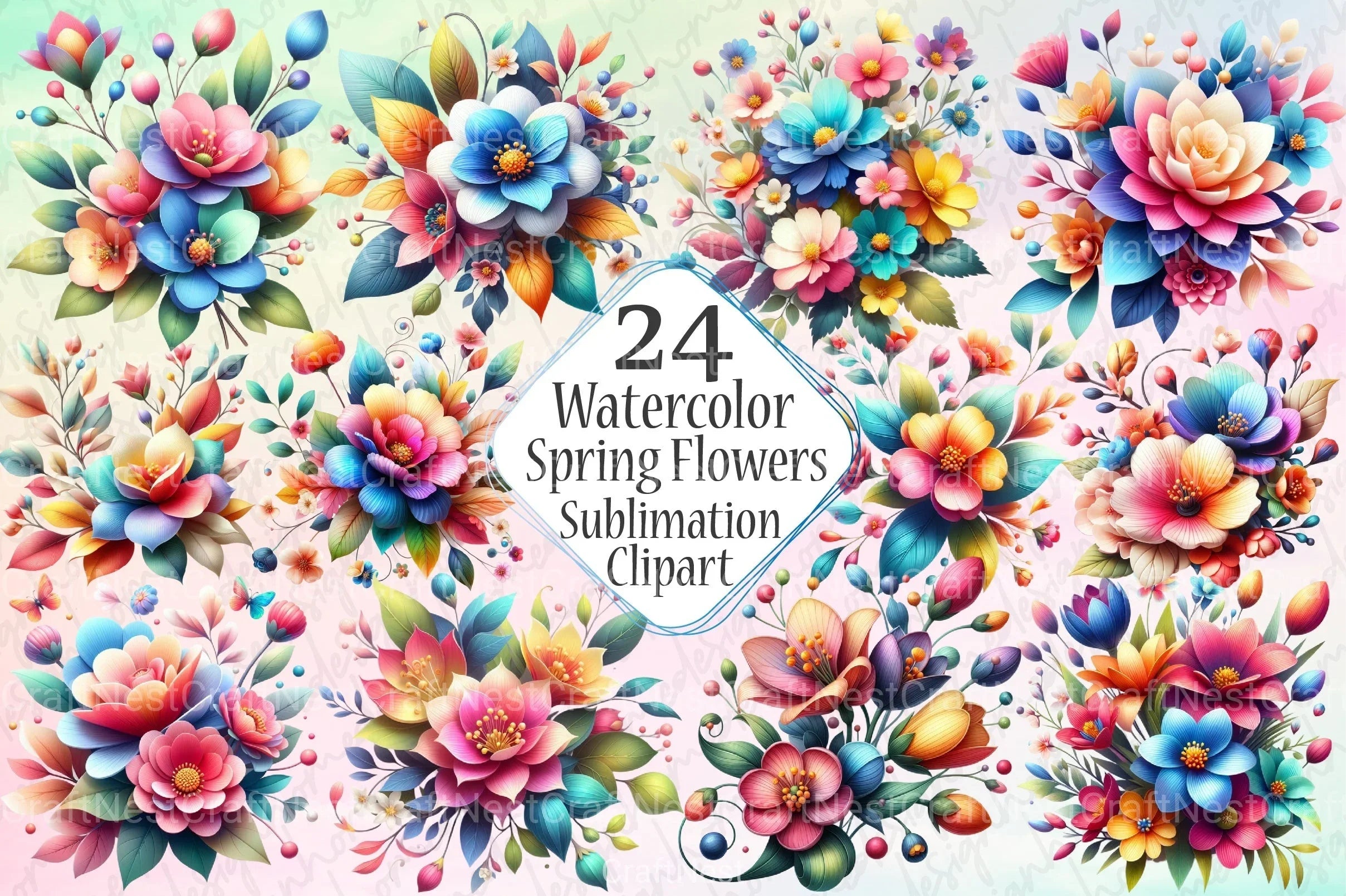 Spring Flowers Clipart Bundle 99 - CraftNest - Digital Crafting and Art