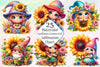 Sunflower Gnome Girl Clipart Bundle