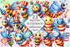 4th of July Boney Bee Clipart Bundle