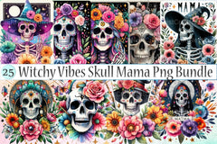 Witchy Vibes Skull Mama Clipart Bundle - CraftNest - Digital Crafting and Art