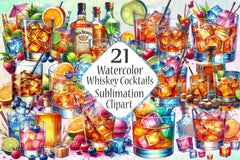 Whiskey Cocktails Clipart Bundle 3 - CraftNest - Digital Crafting and Art