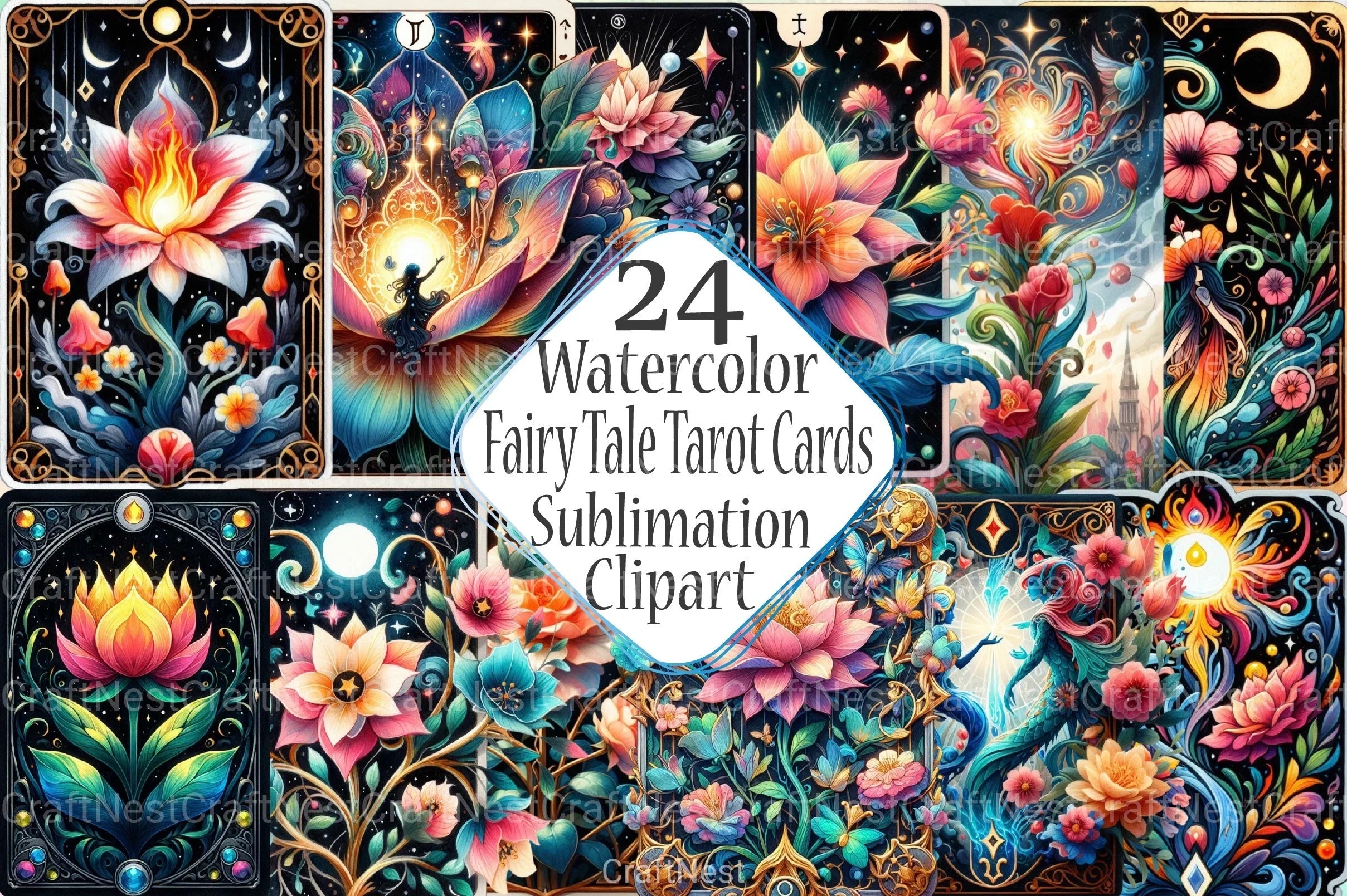 Fairy Tale Tarot Card Clipart Bundle - CraftNest - Digital Crafting and Art