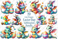 Cute Dragon Easter Clipart Bundle - CraftNest - Digital Crafting and Art