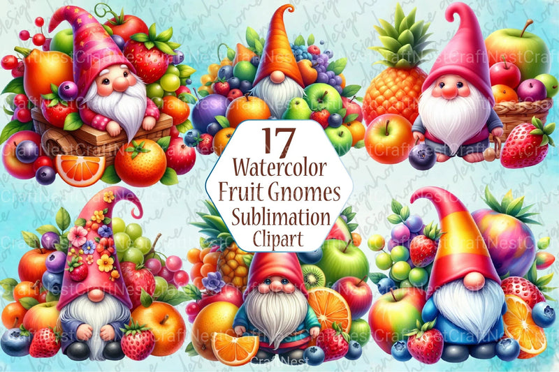 Fruit Gnomes Clipart Bundle - CraftNest - Digital Crafting and Art
