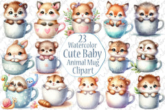 Cute Baby Animal Clipart Bundle - CraftNest - Digital Crafting and Art