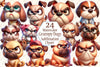 Funny Grumpy Dogs Clipart Bundle