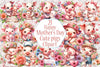 Happy Mother's Day Cute Pigs Clipart Bundle