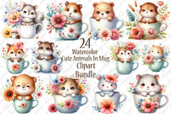 Cute Animals in Clipart Bundle - CraftNest - Digital Crafting and Art