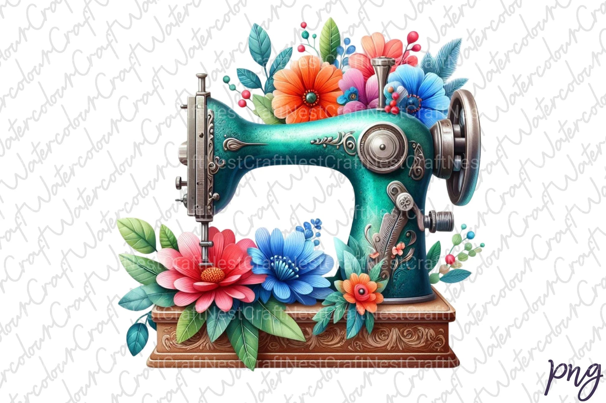 Floral Sewing Machine Clipart Bundle - CraftNest - Digital Crafting and Art