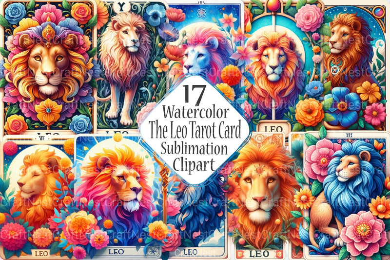 The Leo Tarot Card Clipart Bundle - CraftNest - Digital Crafting and Art