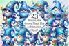Magic Blue Gnomes Clipart Bundle