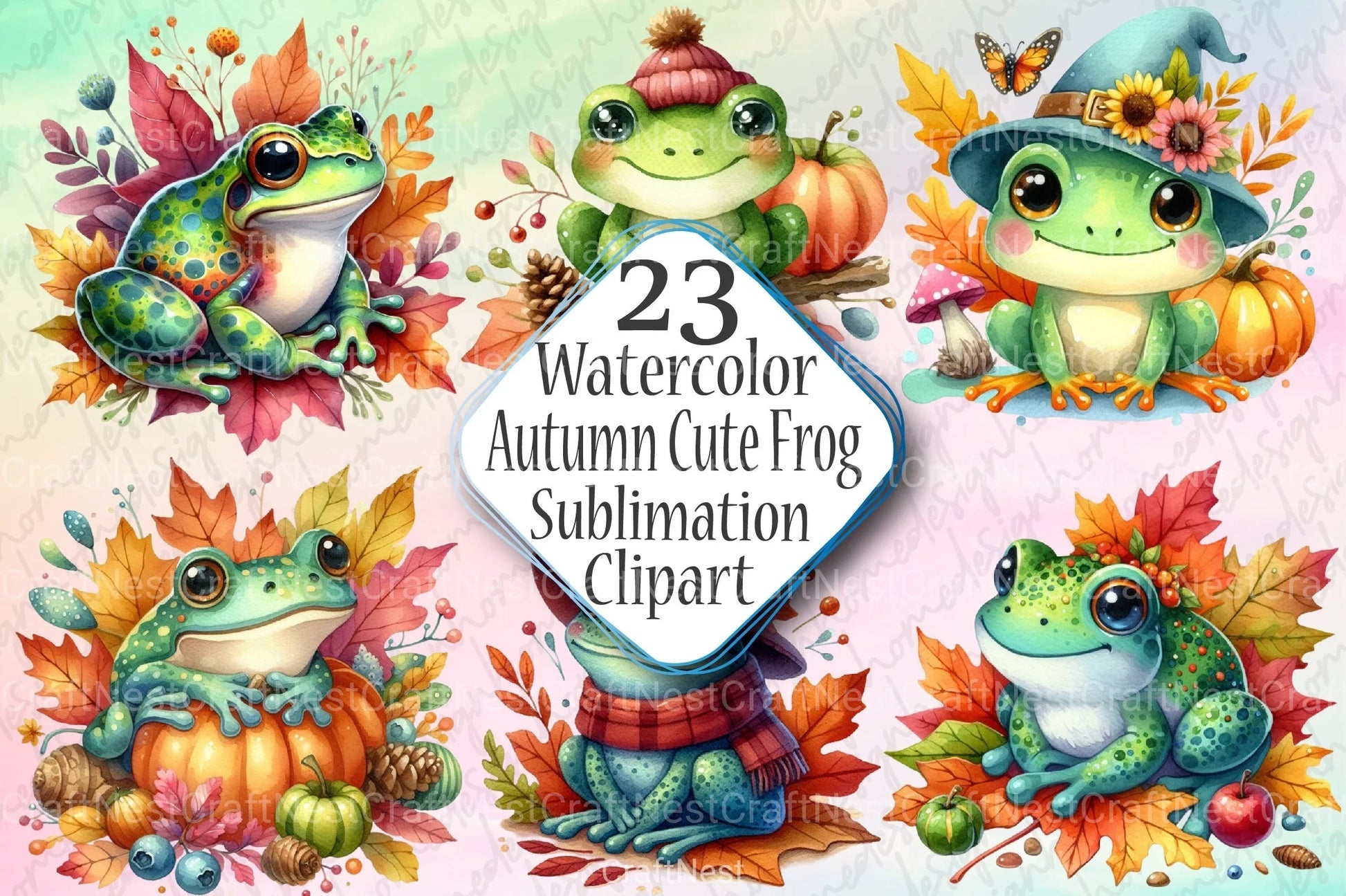 Autumn Frog Clipart Bundle 99 - CraftNest - Digital Crafting and Art