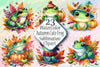 Autumn Frog Clipart Bundle