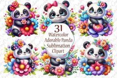 Adorable Panda Clipart Bundle - CraftNest - Digital Crafting and Art