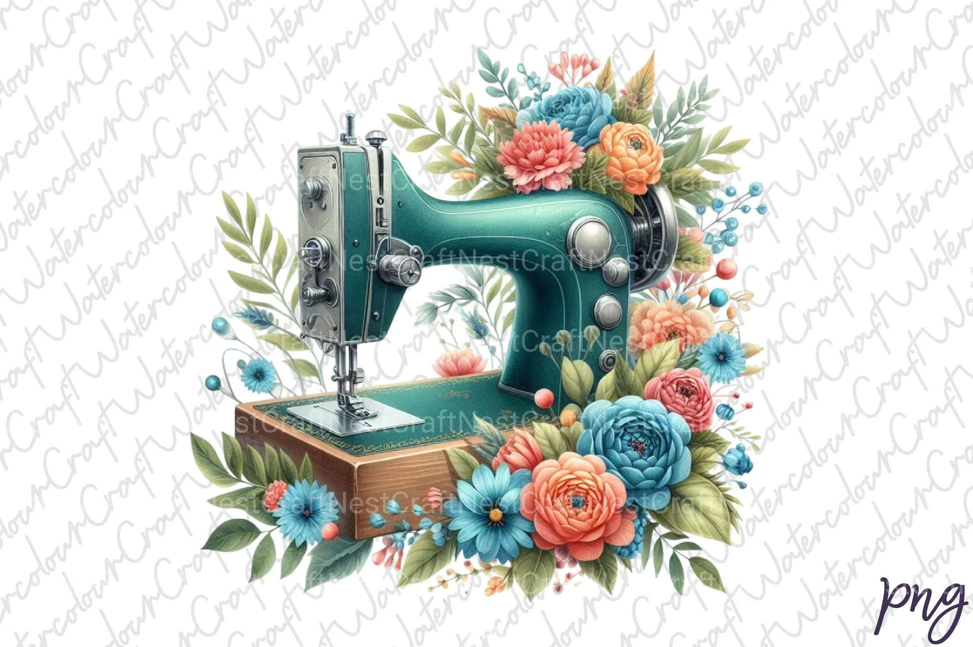 Floral Sewing Machine Clipart Bundle - CraftNest - Digital Crafting and Art