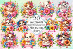 Happy Mother's Day Dog Clipart Bundle - CraftNest - Digital Crafting and Art