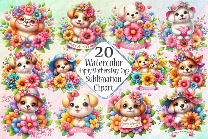 Happy Mother's Day Dog Clipart Bundle - CraftNest - Digital Crafting and Art