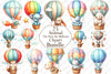 Animal Hot Air Balloon Clipart Bundle