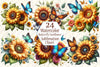 Butterfly Sunflower Clipart Bundle