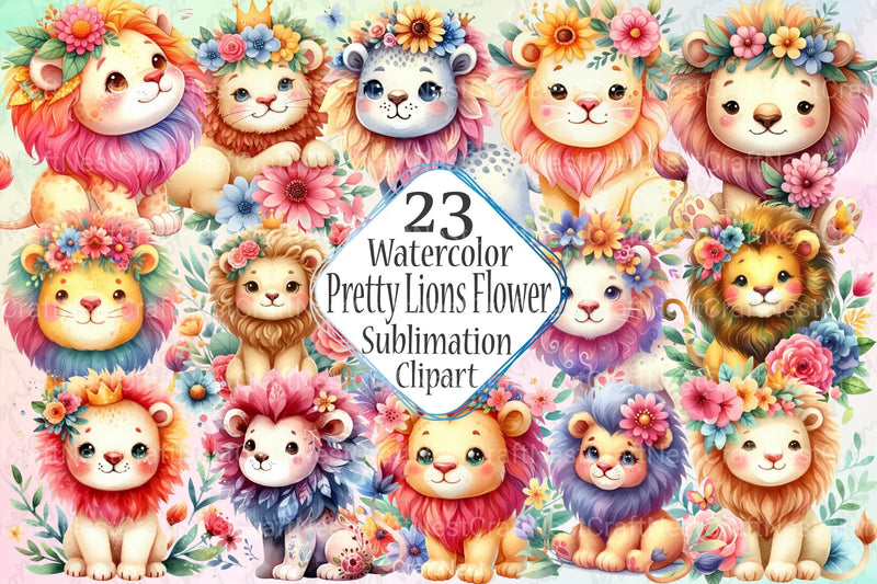 Pretty Lions Clipart Bundle - CraftNest - Digital Crafting and Art