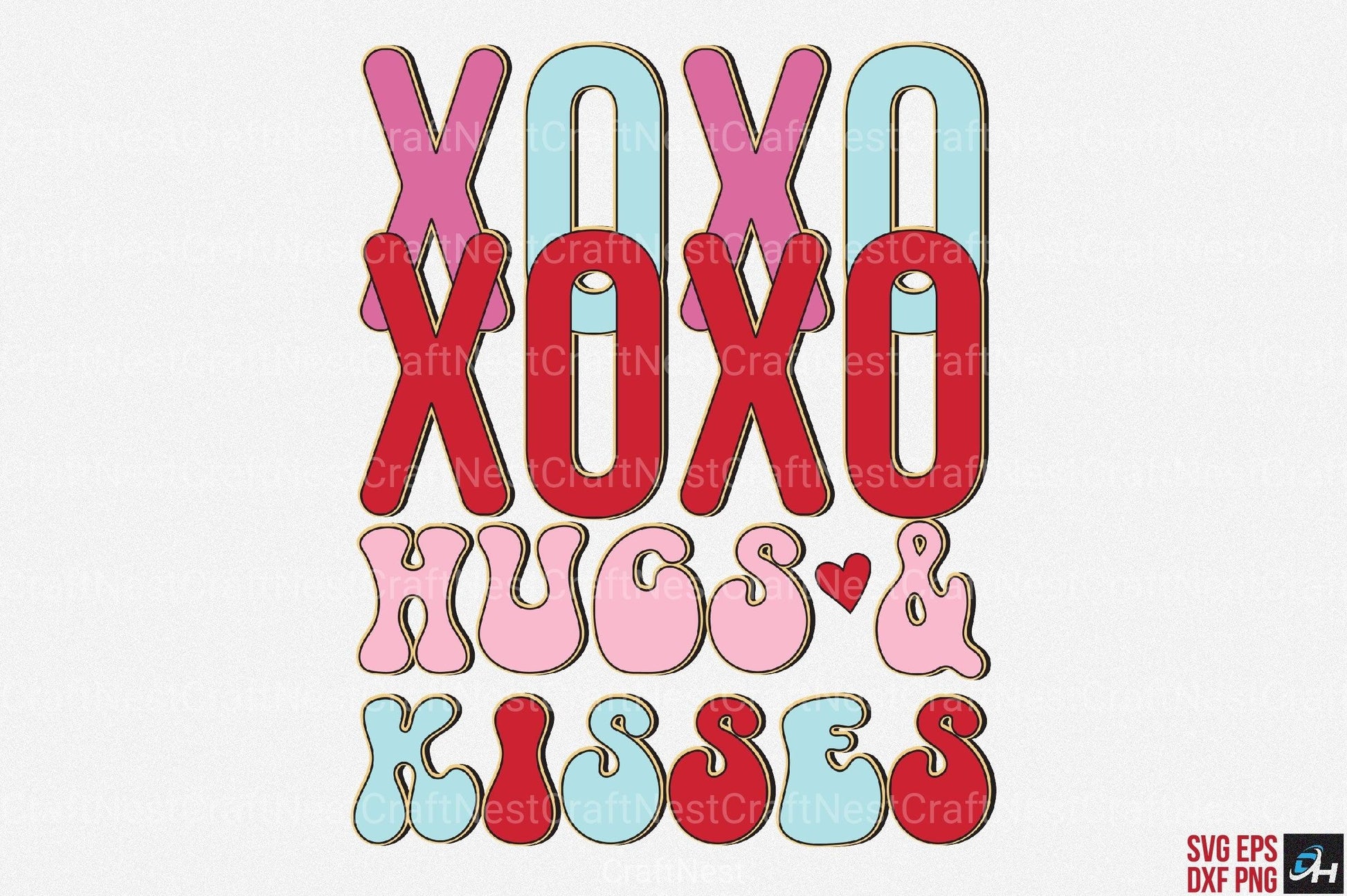 Retro Valentine's Day Design Bundle - CraftNest - Digital Crafting and Art