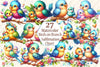 Funny Mom and Baby Bird Clipart Bundle