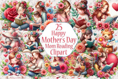 Mom Reading Clipart Bundle - CraftNest - Digital Crafting and Art