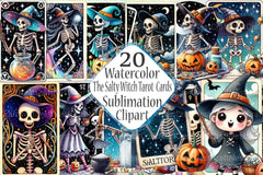 Salty Witch Tarot Halloween Clipart Bundle - CraftNest - Digital Crafting and Art