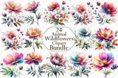 Colorful Wildflowers Clipart Bundle - CraftNest - Digital Crafting and Art