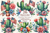 Fourth of July Cactus Clipart Bundle