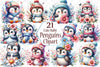 Cute Baby Penguins Clipart Bundle