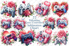 Valentine Game Controllers Clipart Bundle 7 - CraftNest - Digital Crafting and Art