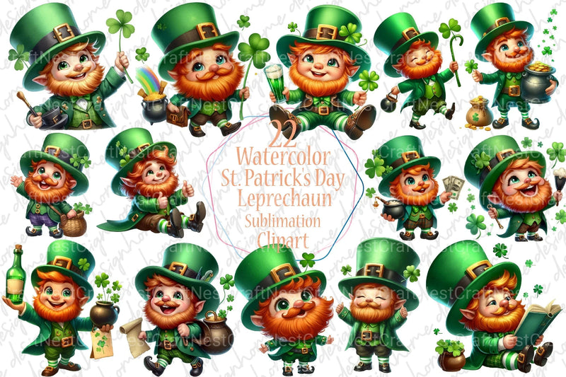 St. Patrick's Day Leprechaun Clipart Bundle 88 - CraftNest - Digital Crafting and Art