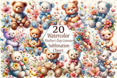 Teddy Bears Spring Clipart Bundle 157 - CraftNest - Digital Crafting and Art