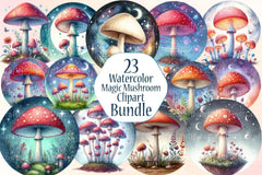 Magic Mushrooms Clipart Bundle 1 - CraftNest - Digital Crafting and Art
