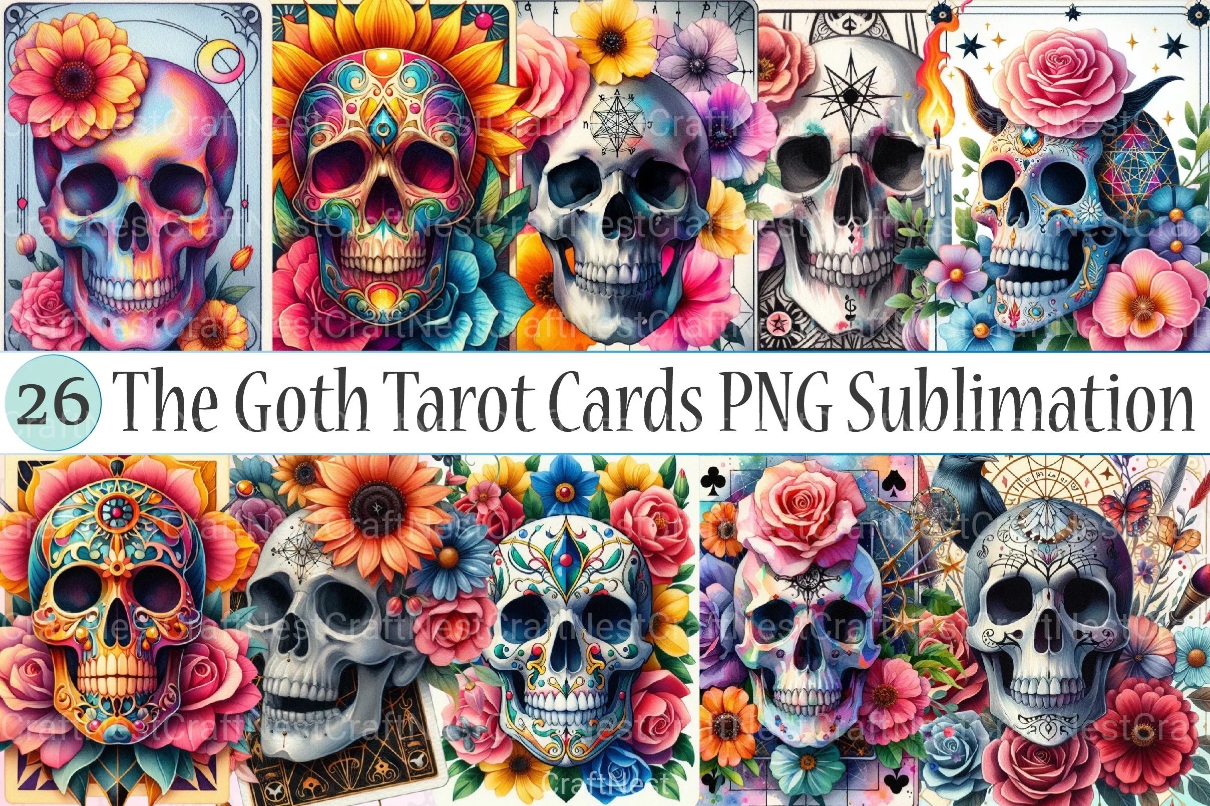 Goth Tarot Card Clipart Bundle - CraftNest - Digital Crafting and Art