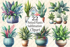Potted Plants Clipart Bundle - CraftNest - Digital Crafting and Art