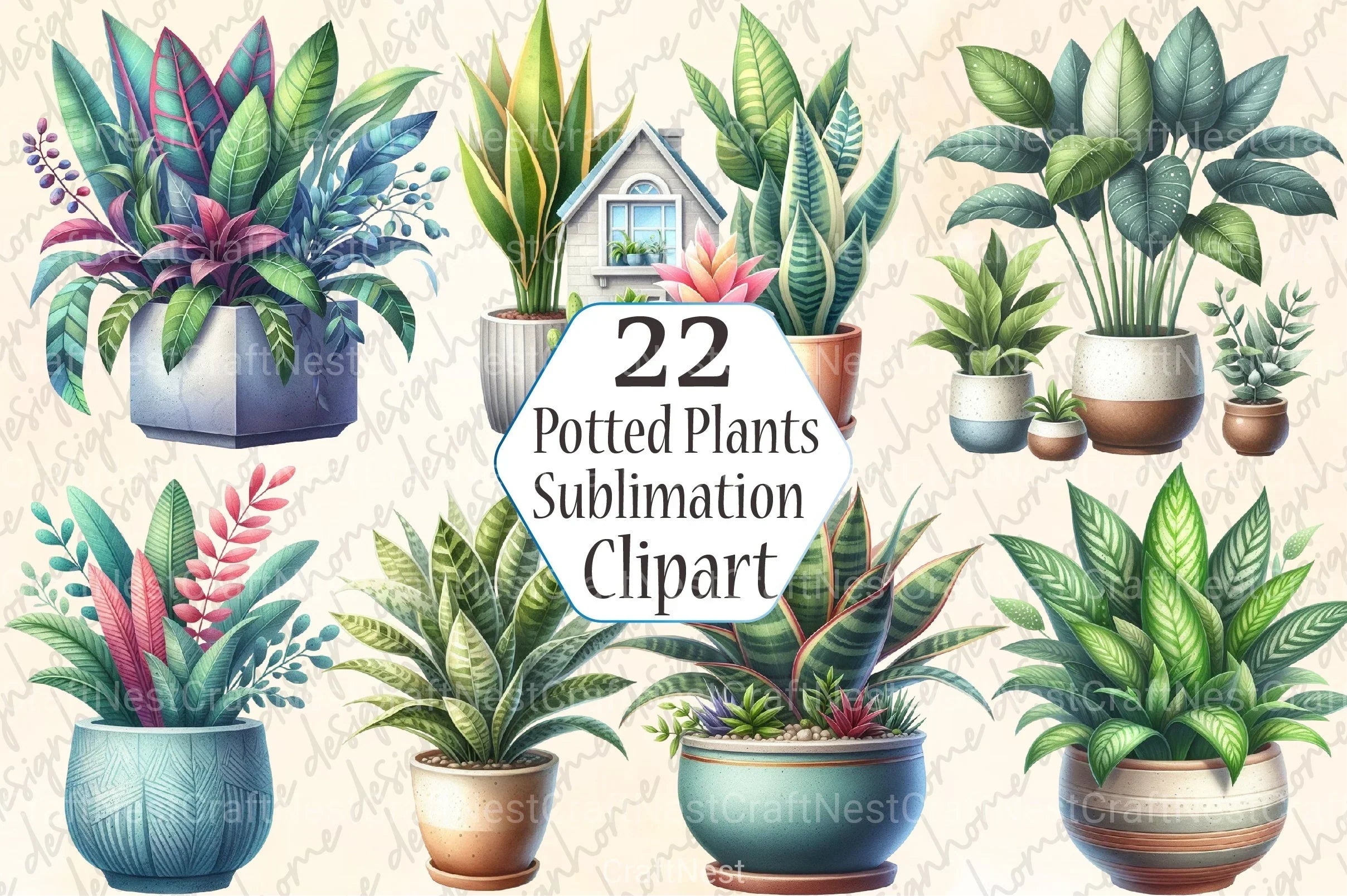 Potted Plants Clipart Bundle - CraftNest - Digital Crafting and Art