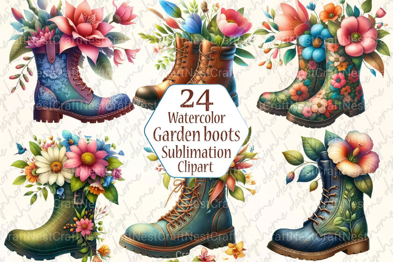 Garden Boots Clipart Bundle 13 - CraftNest - Digital Crafting and Art