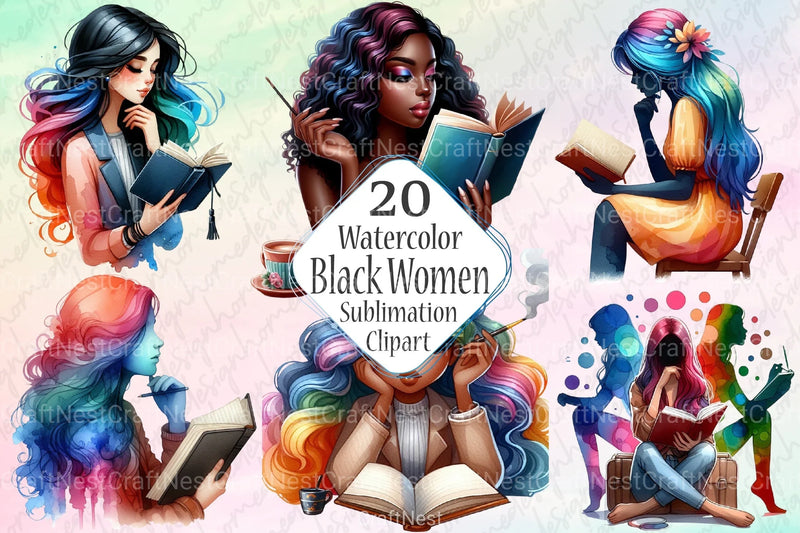 Black Women Clipart Bundle - CraftNest - Digital Crafting and Art