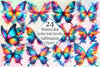Rainbow Smoke Butterflies Clipart Bundle