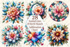 Stained Glass Birth Month Flowers Clipart Bundle