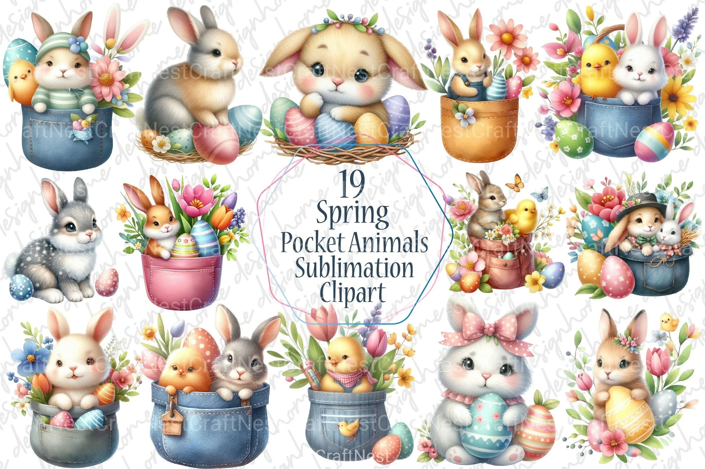 Spring Pocket Animals Clipart Bundle - CraftNest - Digital Crafting and Art