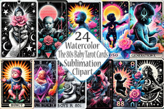 80s Baby Tarot Card Clipart Bundle for Gen X - CraftNest - Digital Crafting and Art