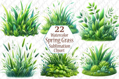 Spring Grass Clipart Bundle 2 - CraftNest - Digital Crafting and Art