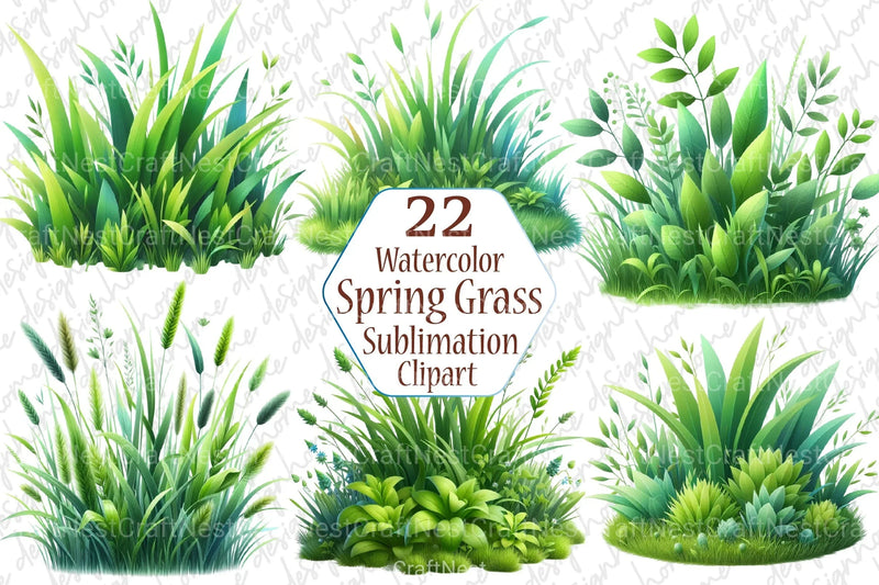 Spring Grass Clipart Bundle 2 - CraftNest - Digital Crafting and Art