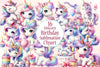 Unicorn Birthday Clipart Bundle