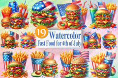 4th of July Fast Food Clipart Bundle 6 - CraftNest - Digital Crafting and Art
