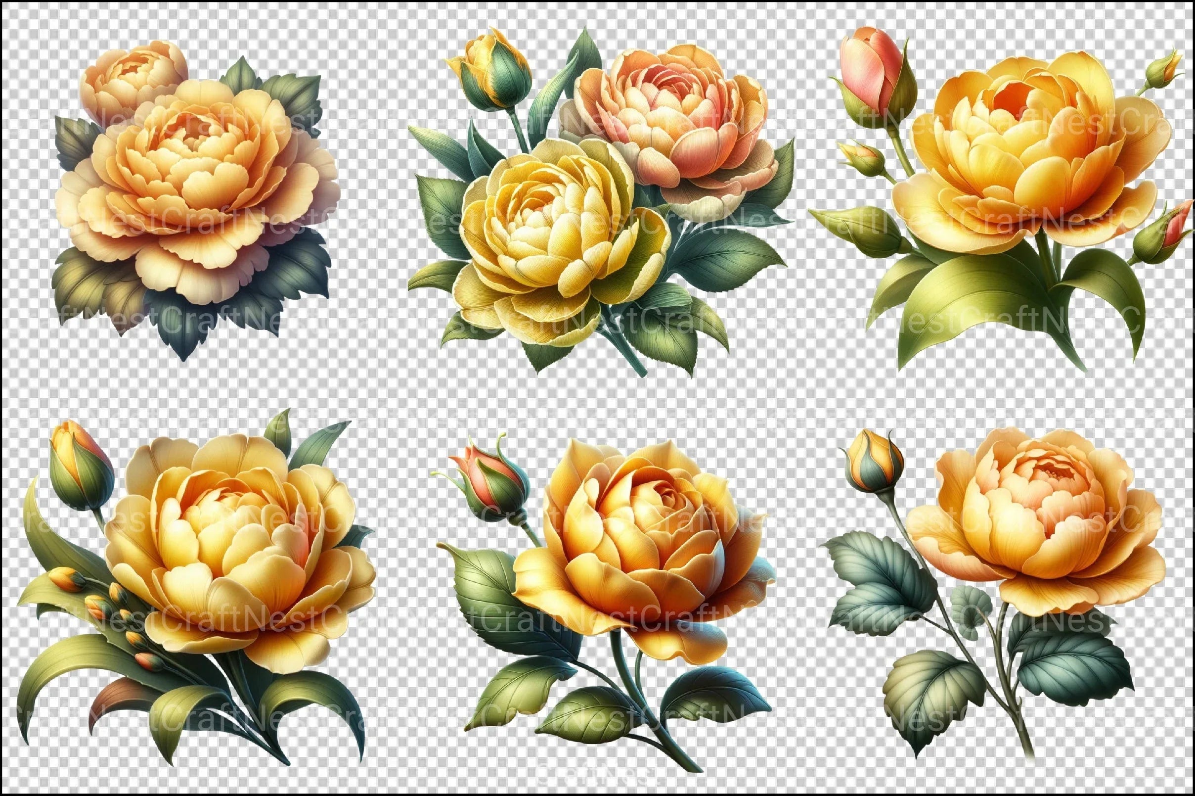 Vintage Flowers Clipart Bundle 12 - CraftNest - Digital Crafting and Art